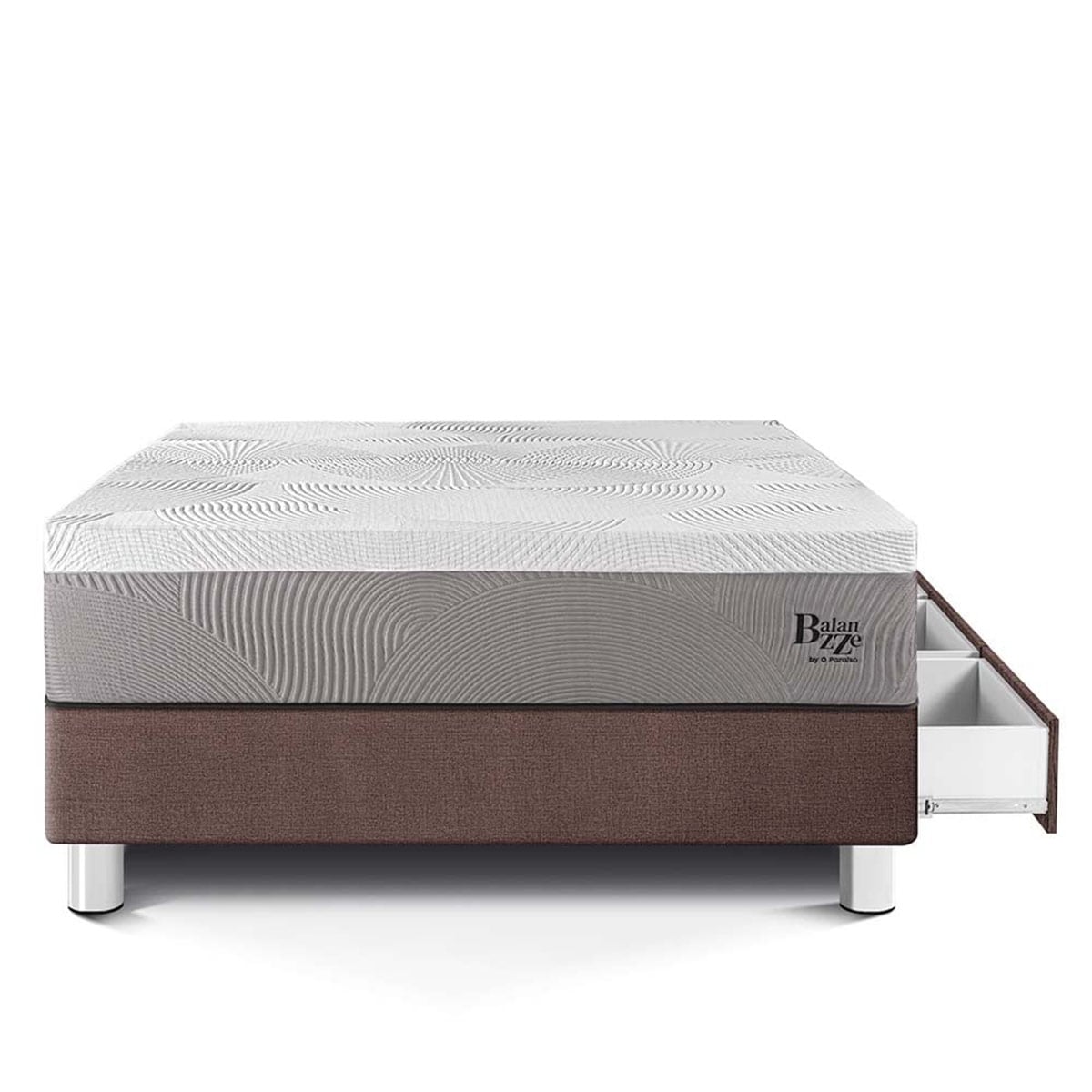 CAMA CON CAJONES PARAÍSO BALANZZE BIPANEL 1.5 PLAZAS CHOCOLATE + 1 ALMOHADA VISCOELÁSTICA - 3