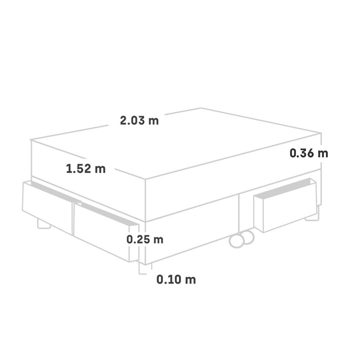 CAMA CON CAJONES PARAÍSO BALANZZE BIPANEL QUEEN GRIS + 2 ALMOHADAS VISCOELÁSTICAS - 5