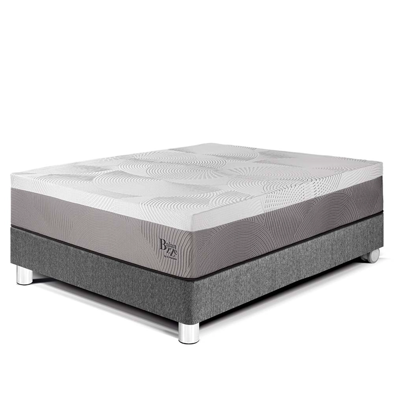 CAMA PARAÍSO BALANZZE BIPANEL 1.5 PLAZAS GRIS + 1 ALMOHADA VISCOELÁSTICA - 1