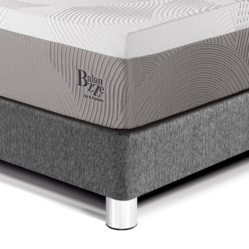 CAMA PARAÍSO BALANZZE BIPANEL 1.5 PLAZAS GRIS + 1 ALMOHADA VISCOELÁSTICA - 2