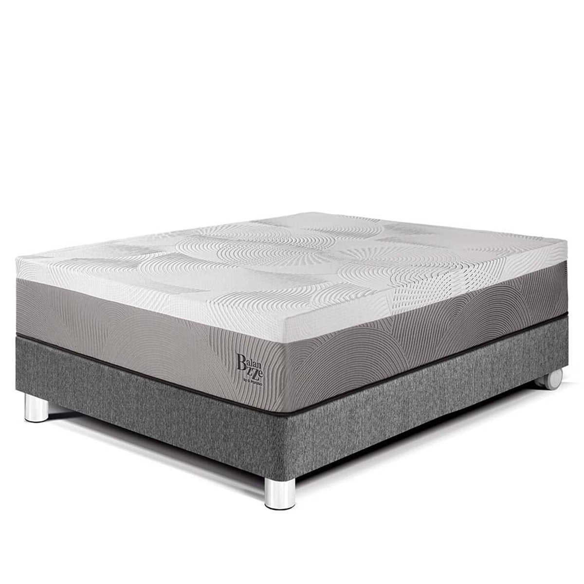 CAMA PARAÍSO BALANZZE BIPANEL 2 PLAZAS GRIS + 2 ALMOHADAS VISCOELÁSTICAS - 1