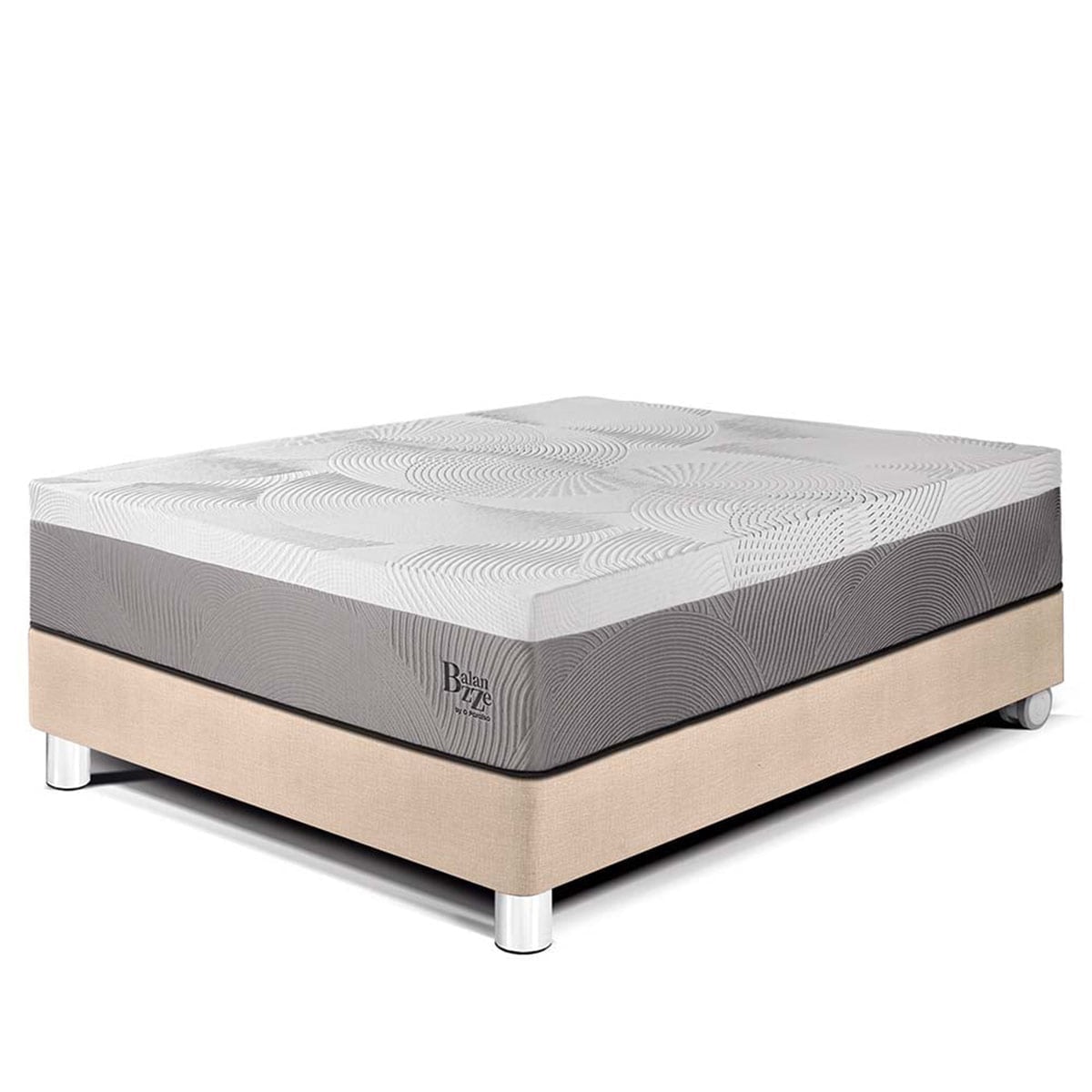 CAMA PARAÍSO BALANZZE BIPANEL 2 PLAZAS CHAMPAGNE + 2 ALMOHADAS VISCOELÁSTICAS - 1