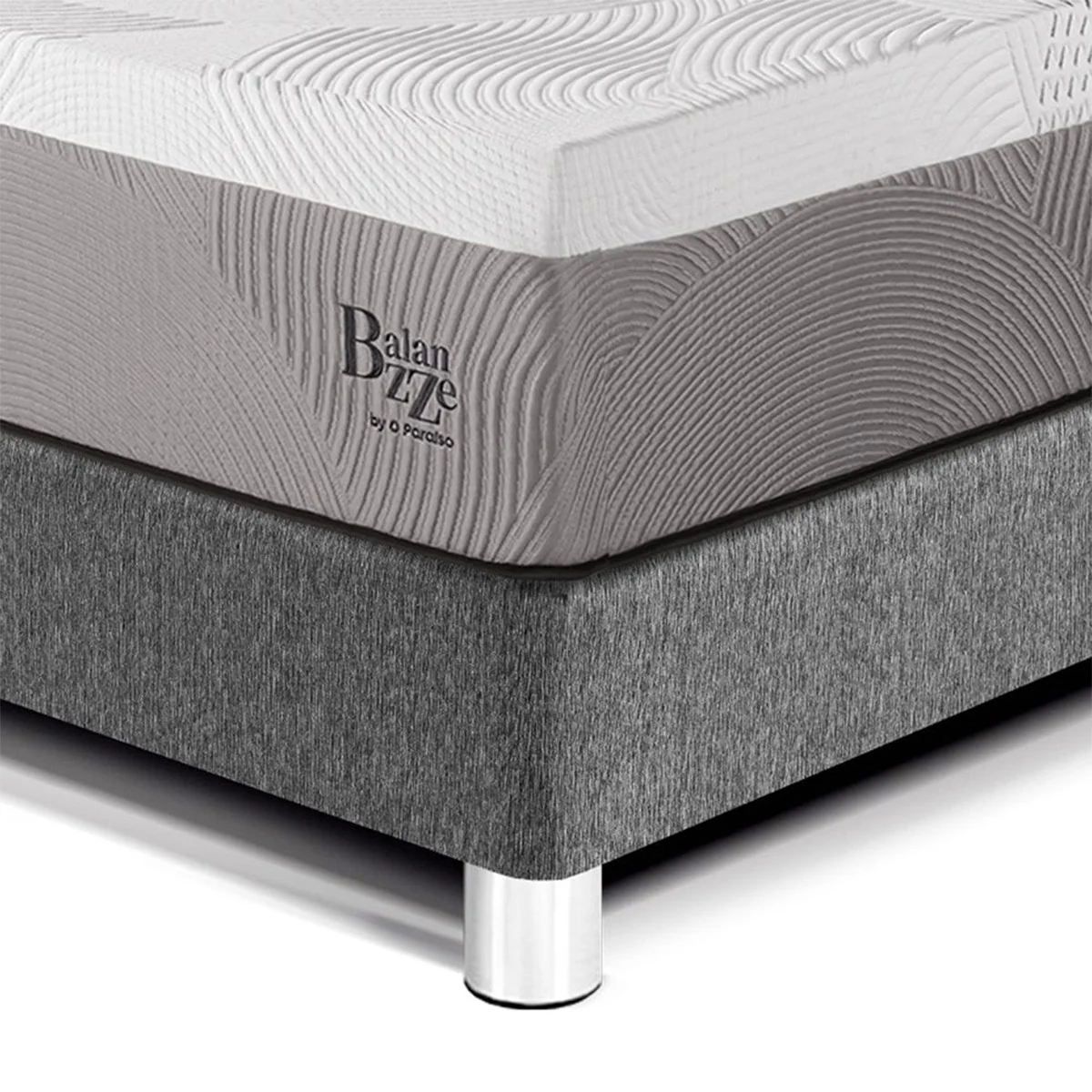 CAMA PARAÍSO BALANZZE BIPANEL QUEEN GRIS + 2 ALMOHADAS VISCOELÁSTICAS - 2