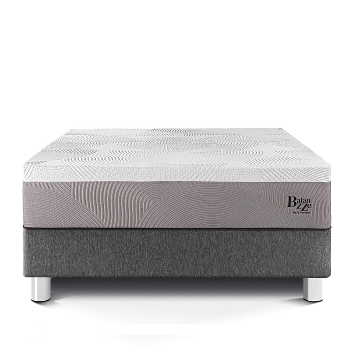CAMA PARAÍSO BALANZZE BIPANEL QUEEN GRIS + 2 ALMOHADAS VISCOELÁSTICAS - 3
