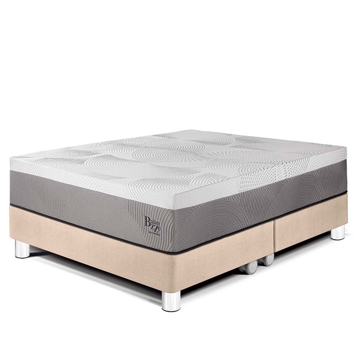 CAMA PARAÍSO BALANZZE BIPANEL KING CHAMPAGNE + 2 ALMOHADAS VISCOELÁSTICAS - 1