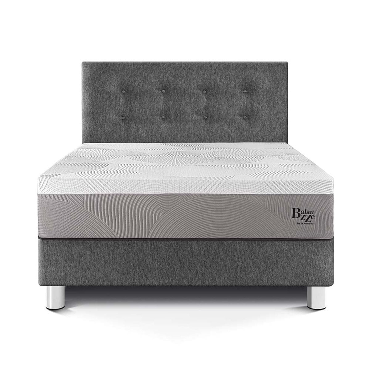 DORMITORIO PARAÍSO BALANZZE 1.5 PLAZAS GRIS BIPANEL + 1 ALMOHADA VISCOELÁSTICA - 3