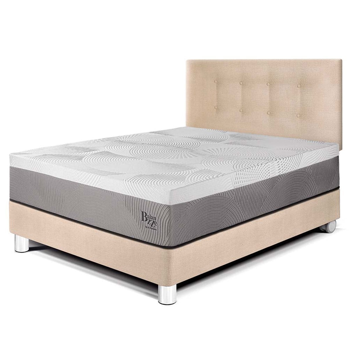 DORMITORIO PARAÍSO BALANZZE 1.5 PLAZAS CHAMPAGNE BIPANEL + 1 ALMOHADA VISCOELÁSTICA - 1