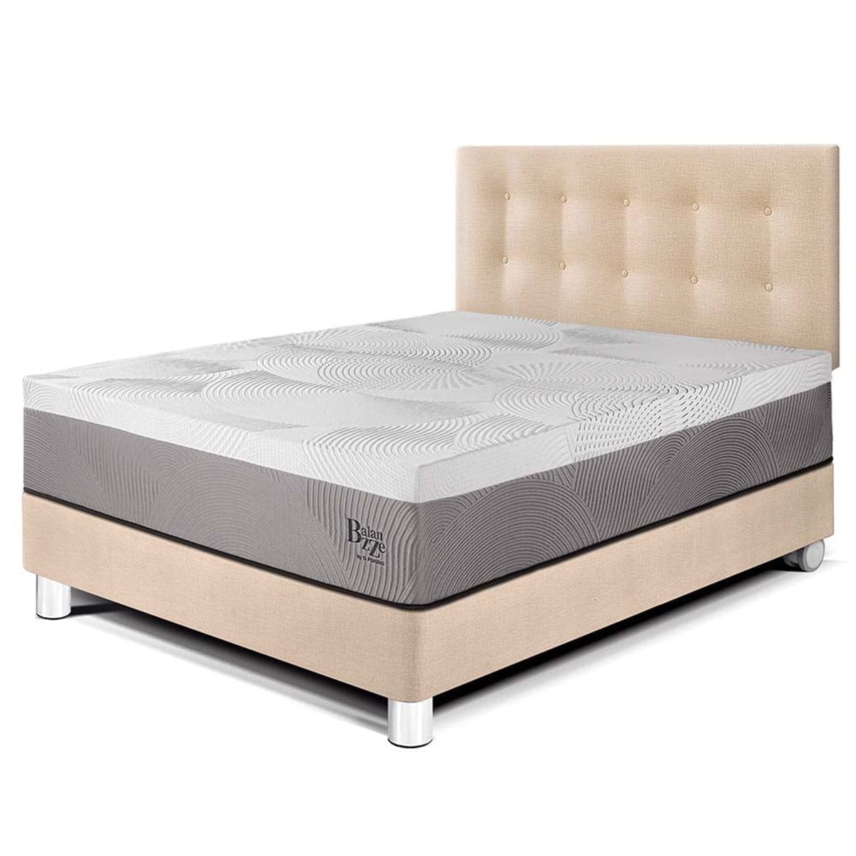 DORMITORIO PARAÍSO BALANZZE 2 PLAZAS CHAMPAGNE BIPANEL + 2 ALMOHADAS VISCOELÁSTICAS - 1