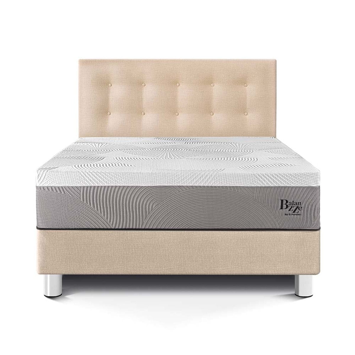 DORMITORIO PARAÍSO BALANZZE 2 PLAZAS CHAMPAGNE BIPANEL + 2 ALMOHADAS VISCOELÁSTICAS - 3
