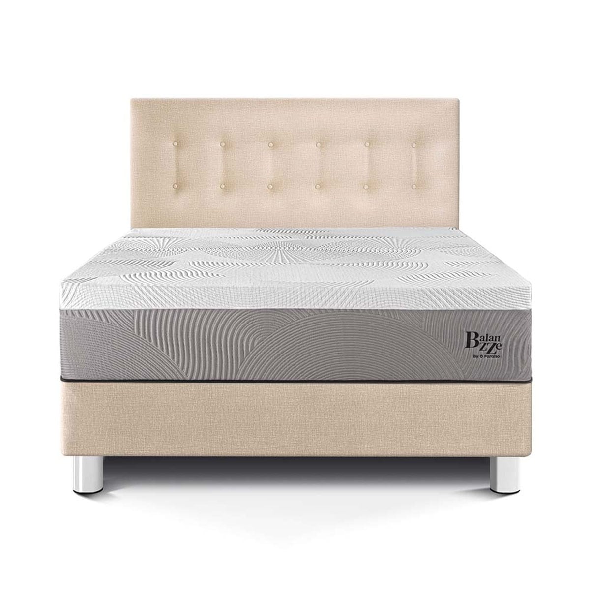 DORMITORIO PARAÍSO BALANZZE QUEEN CHAMPAGNE BIPANEL + 2 ALMOHADAS VISCOELÁSTICAS - 3
