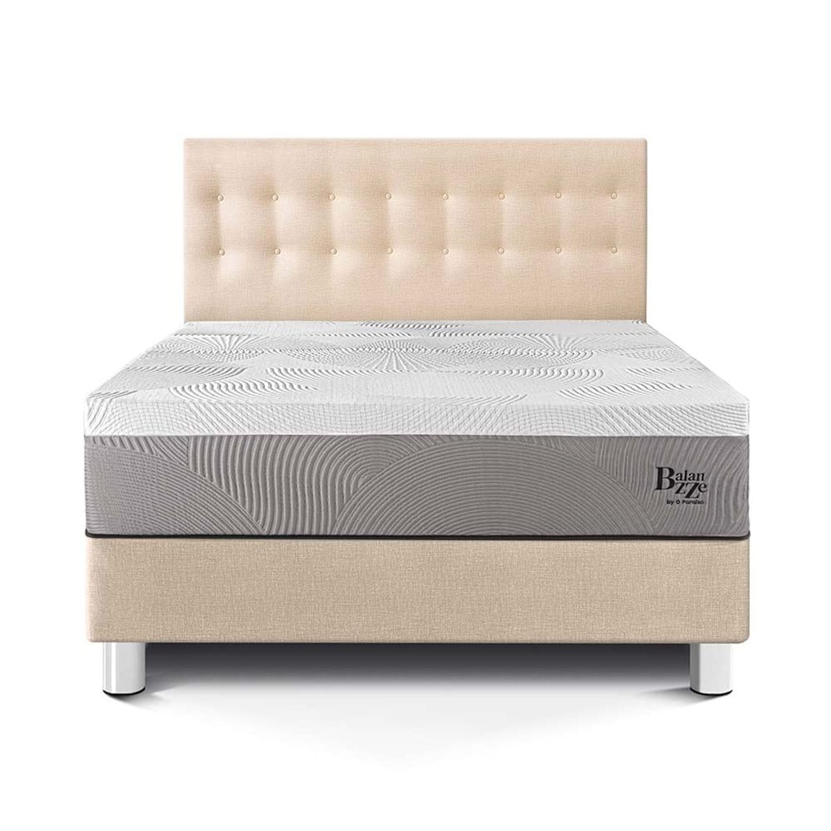 DORMITORIO PARAÍSO BALANZZE KING CHAMPAGNE BIPANEL + 2 ALMOHADAS VISCOELÁSTICAS - 3