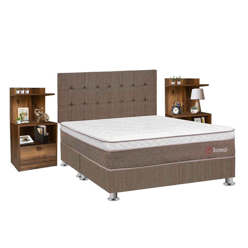 DORMITORIO AMERICANO FORLI BOREAL QUEEN + VELADOR REPISA LYDIA - 2