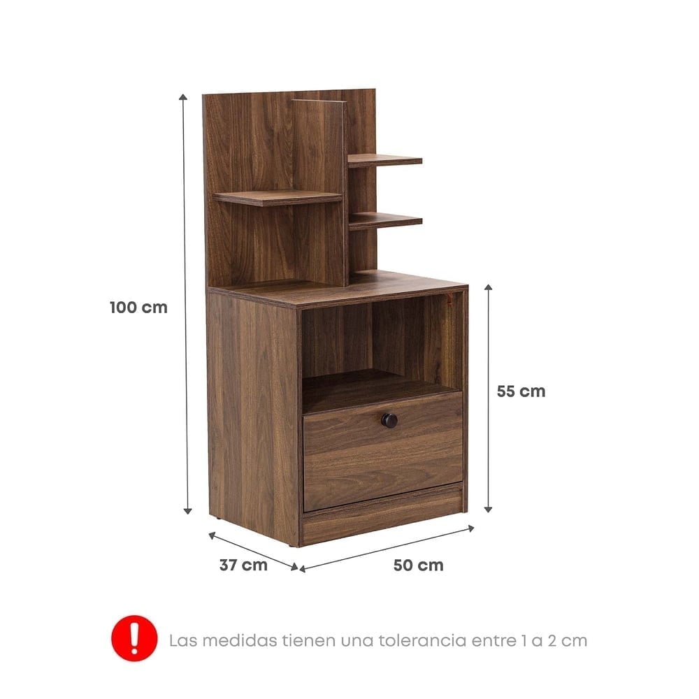 DORMITORIO AMERICANO FORLI BOREAL QUEEN + VELADOR REPISA LYDIA - 6