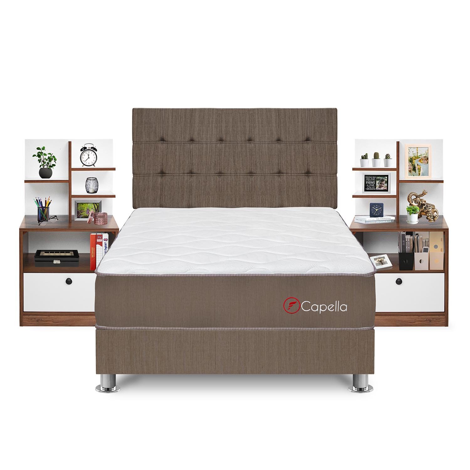 DORMITORIO AMERICANO FORLI CAPELLA 2 PLAZAS + VELADOR REPISA COLORS - 1
