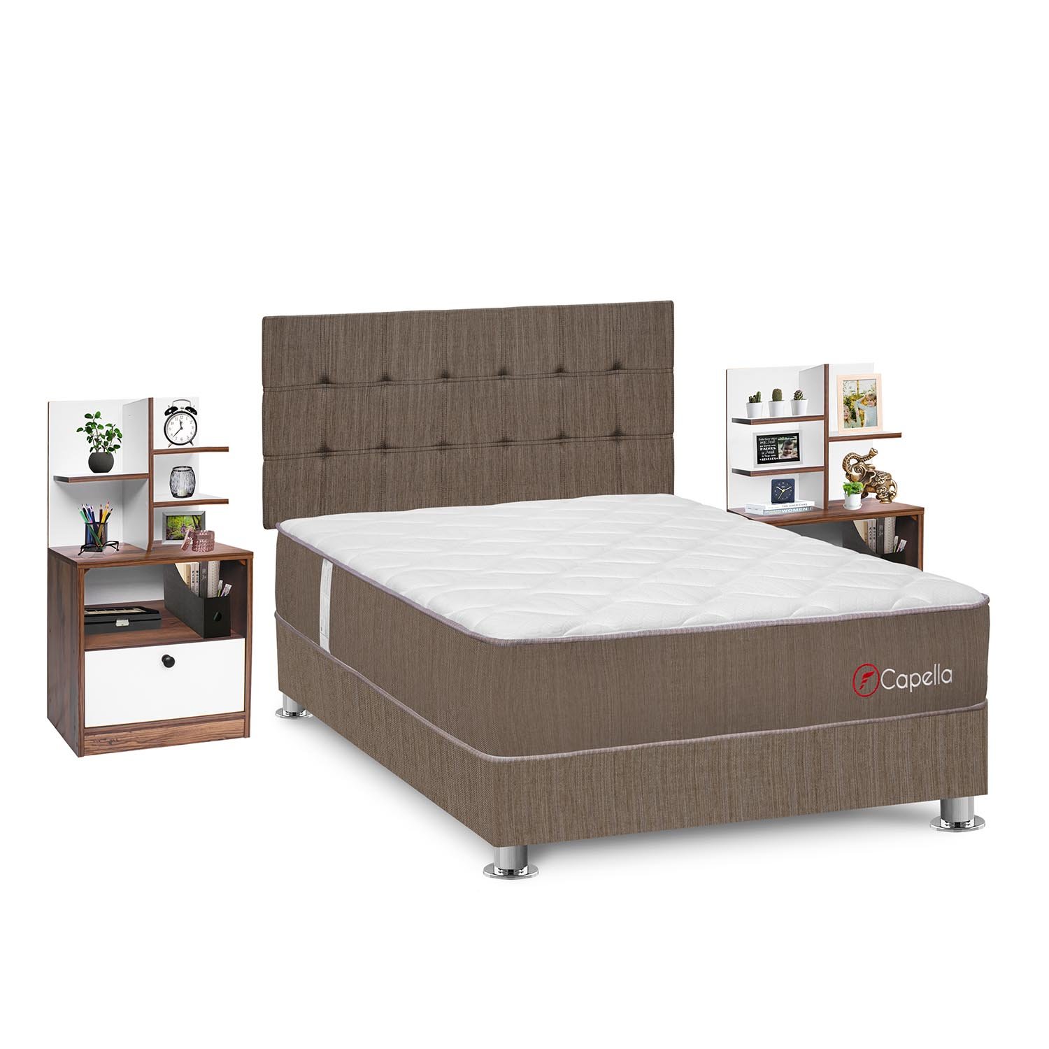DORMITORIO AMERICANO FORLI CAPELLA 2 PLAZAS + VELADOR REPISA COLORS - 2