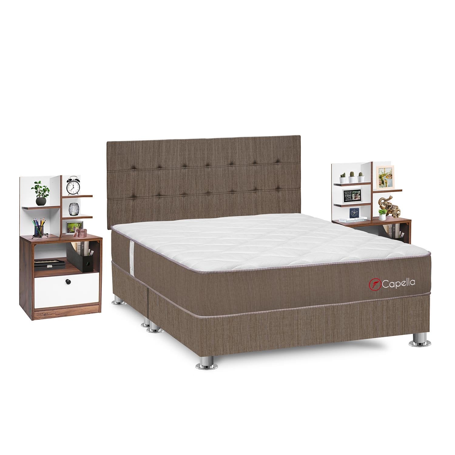 DORMITORIO FORLI CAPELLA QUEEN + VELADORES REPISA COLORS - 2