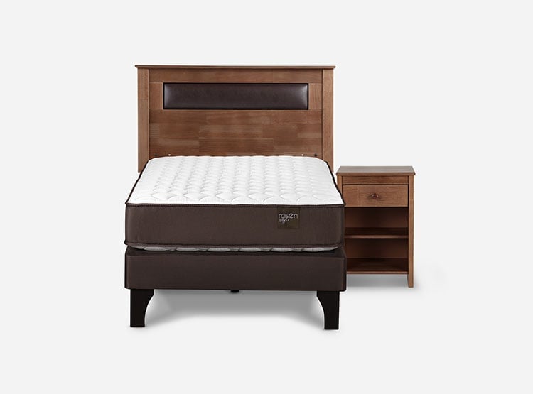 DORMITORIO EUROPEO ROSEN ERGO T NEW 1.5 PLAZAS FERRARA + 1 VELADOR - 1