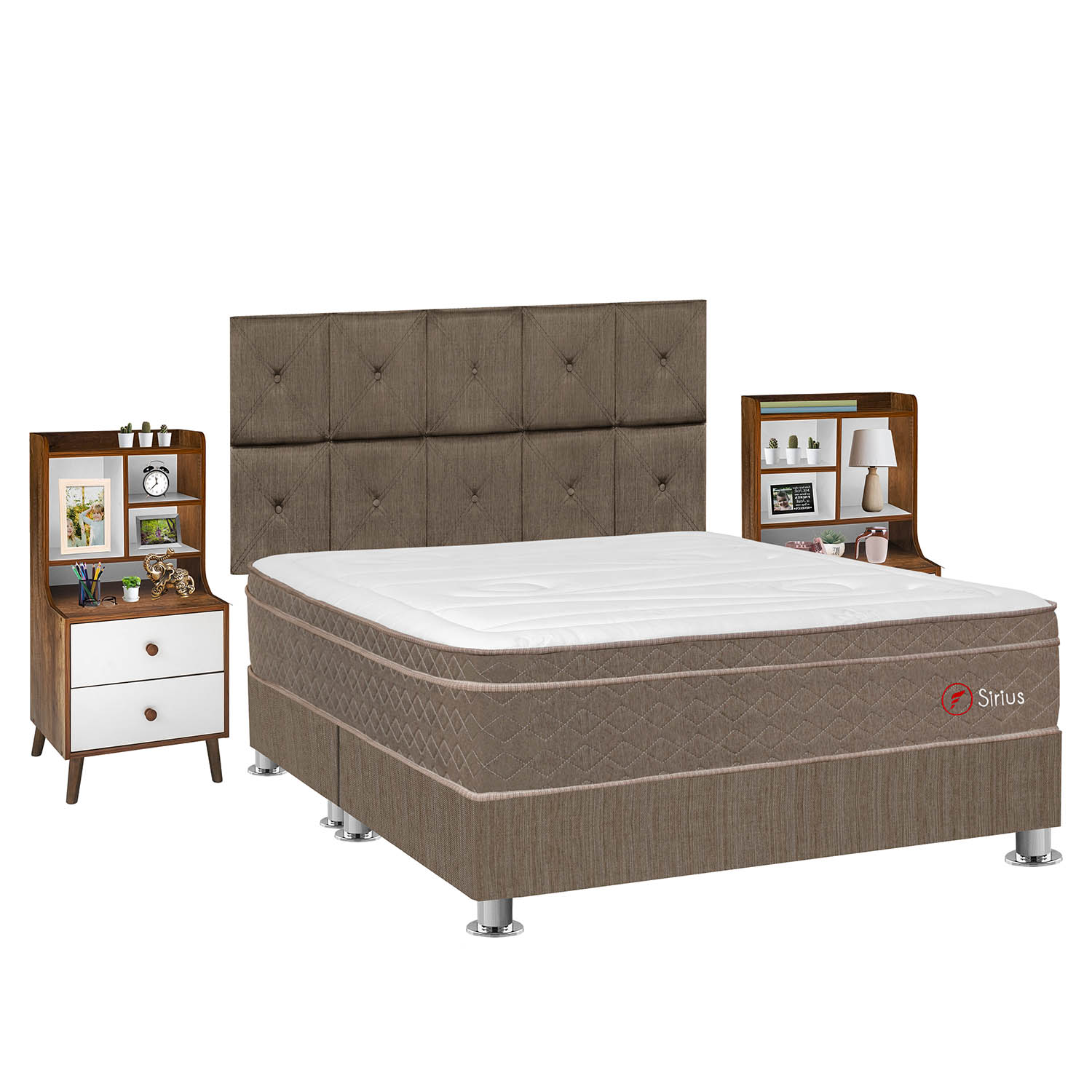 DORMITORIO AMERICANO FORLI SIRIUS QUEEN + VELADOR REPISA FASHION - 2