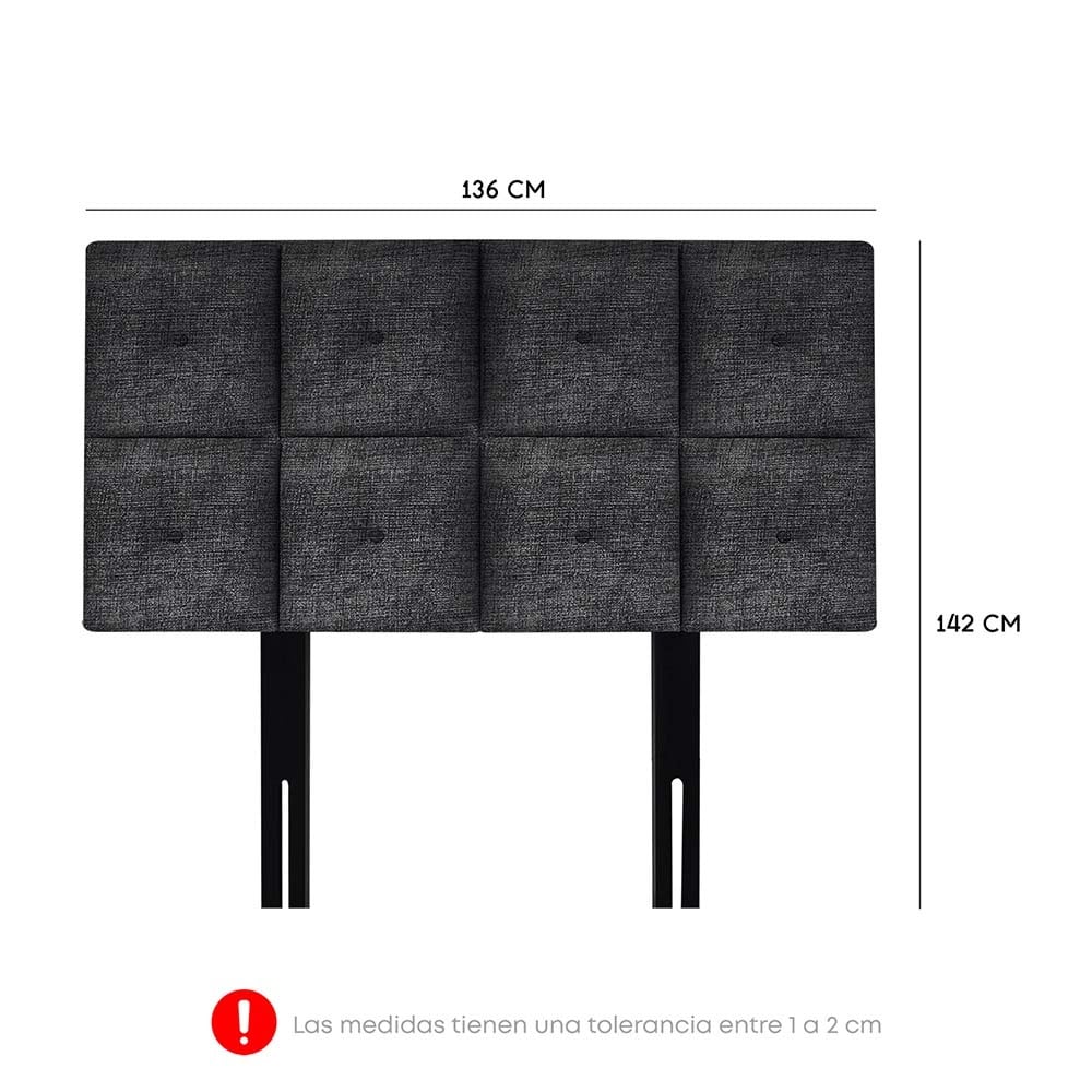 DORMITORIO AMERICANO FORLI PLATINIUM 2 PLAZAS + VELADOR REPISA FASHION - 8