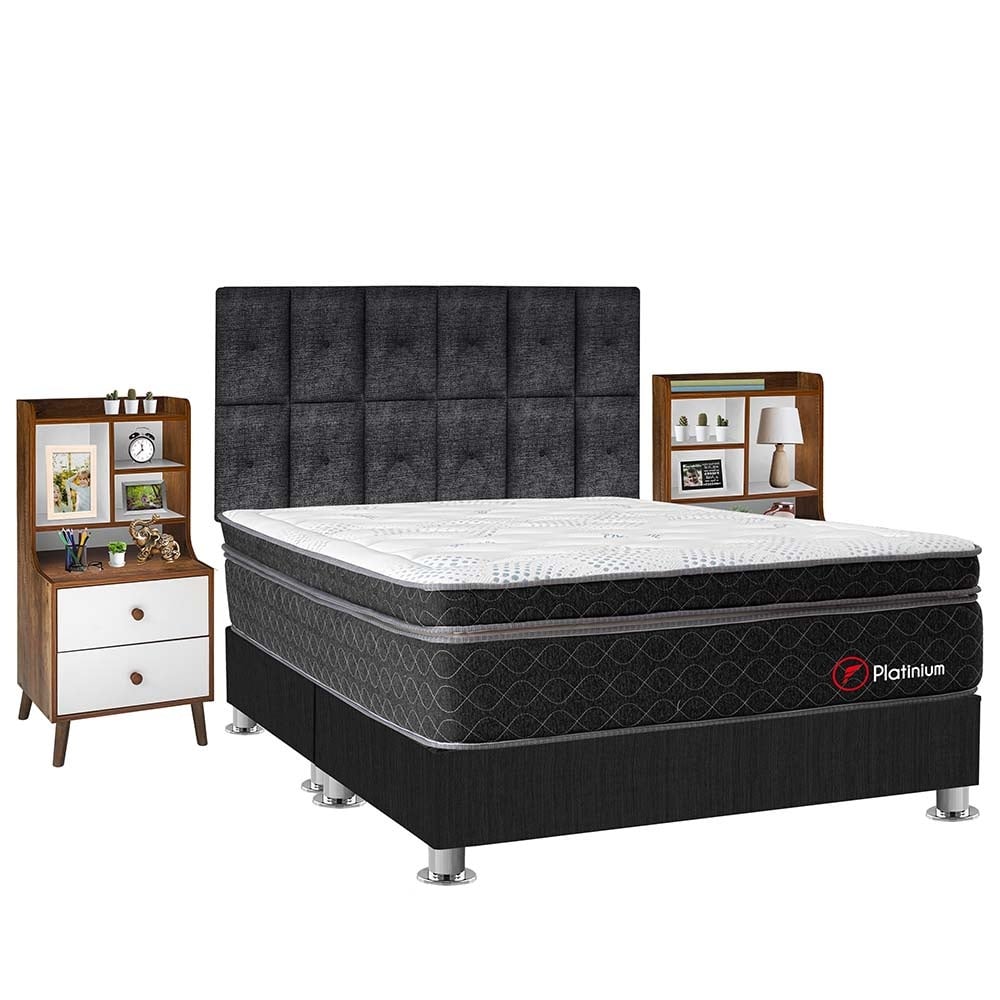 DORMITORIO AMERICANO FORLI PLATINIUM KING + VELADOR REPISA FASHION - 2