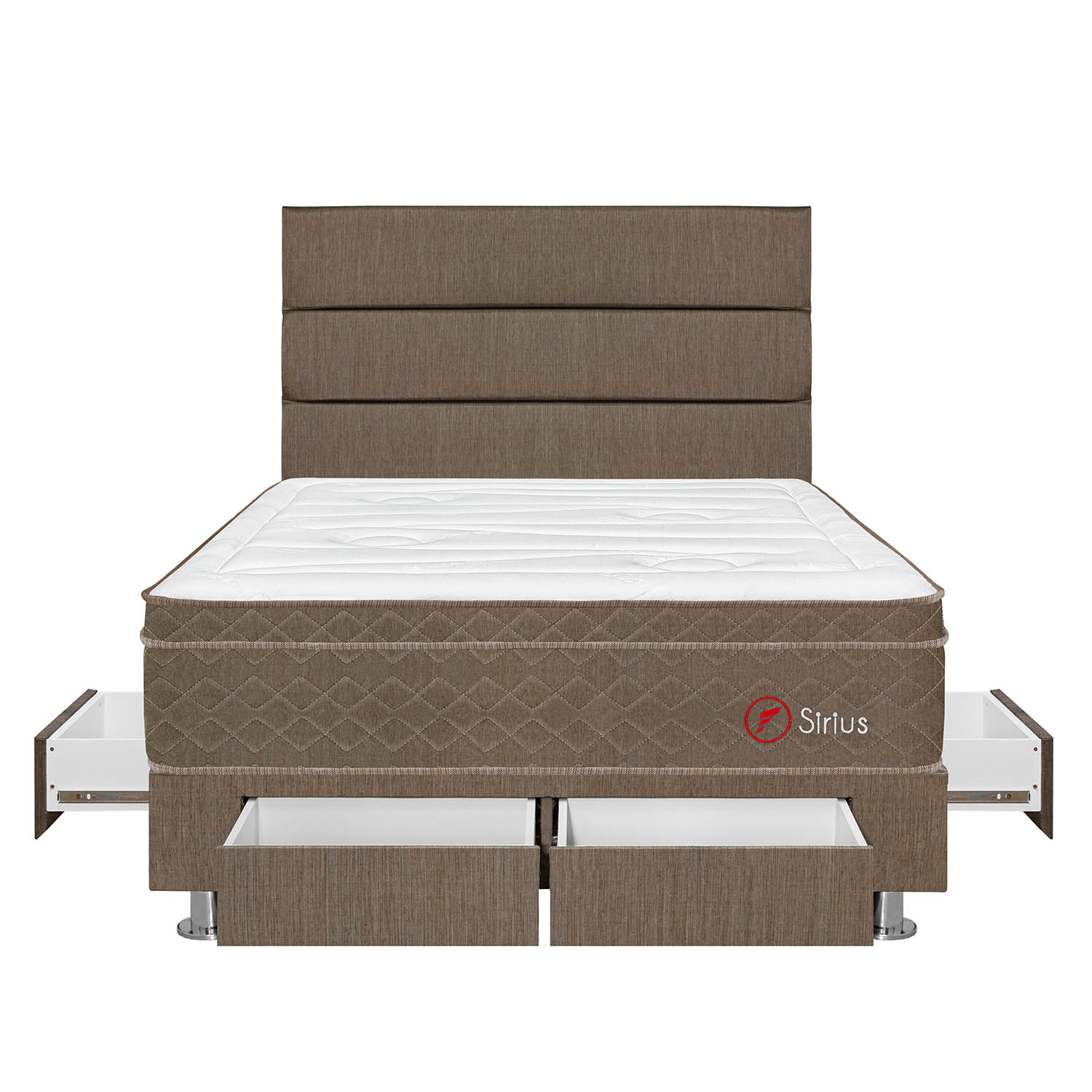 DORMITORIO AMERICANO FORLI SIRIUS KING 4 CAJONES MARRON - 1