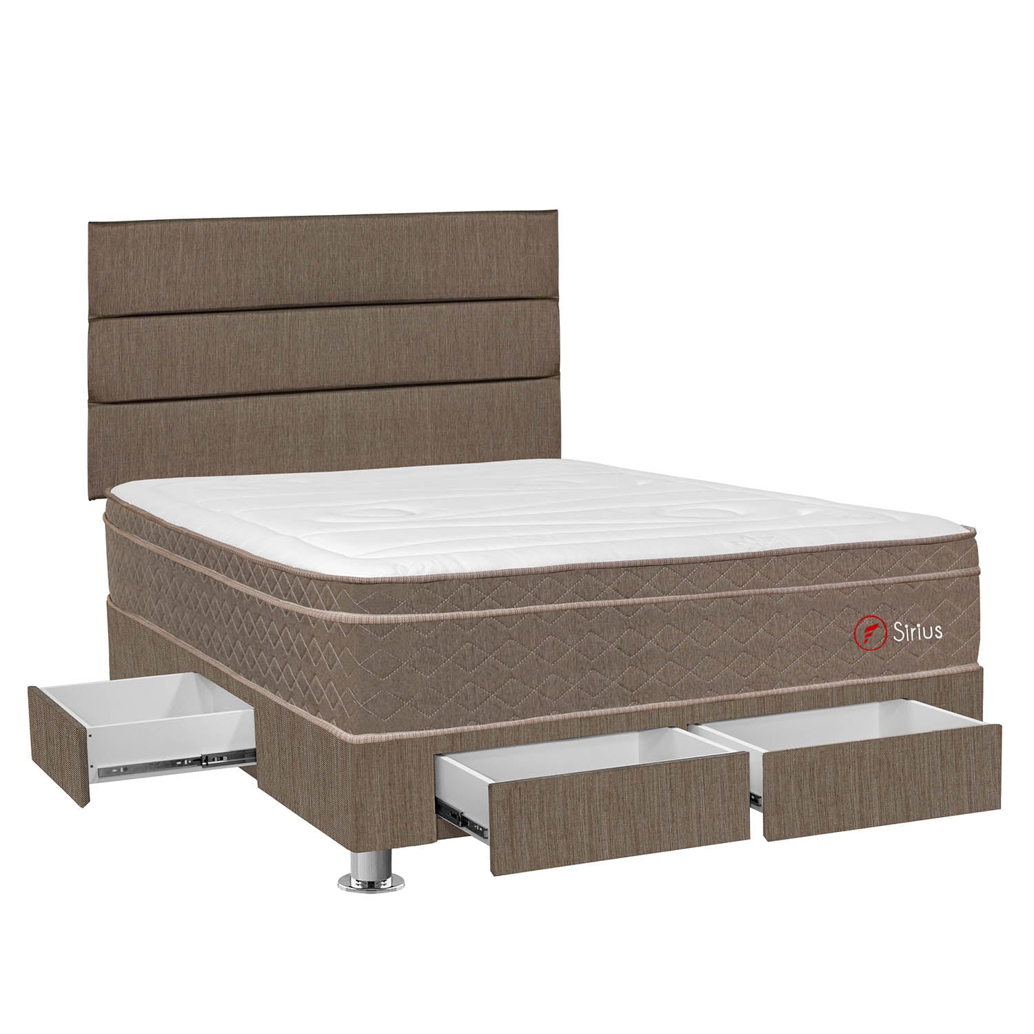 DORMITORIO AMERICANO FORLI SIRIUS KING 4 CAJONES MARRON - 2