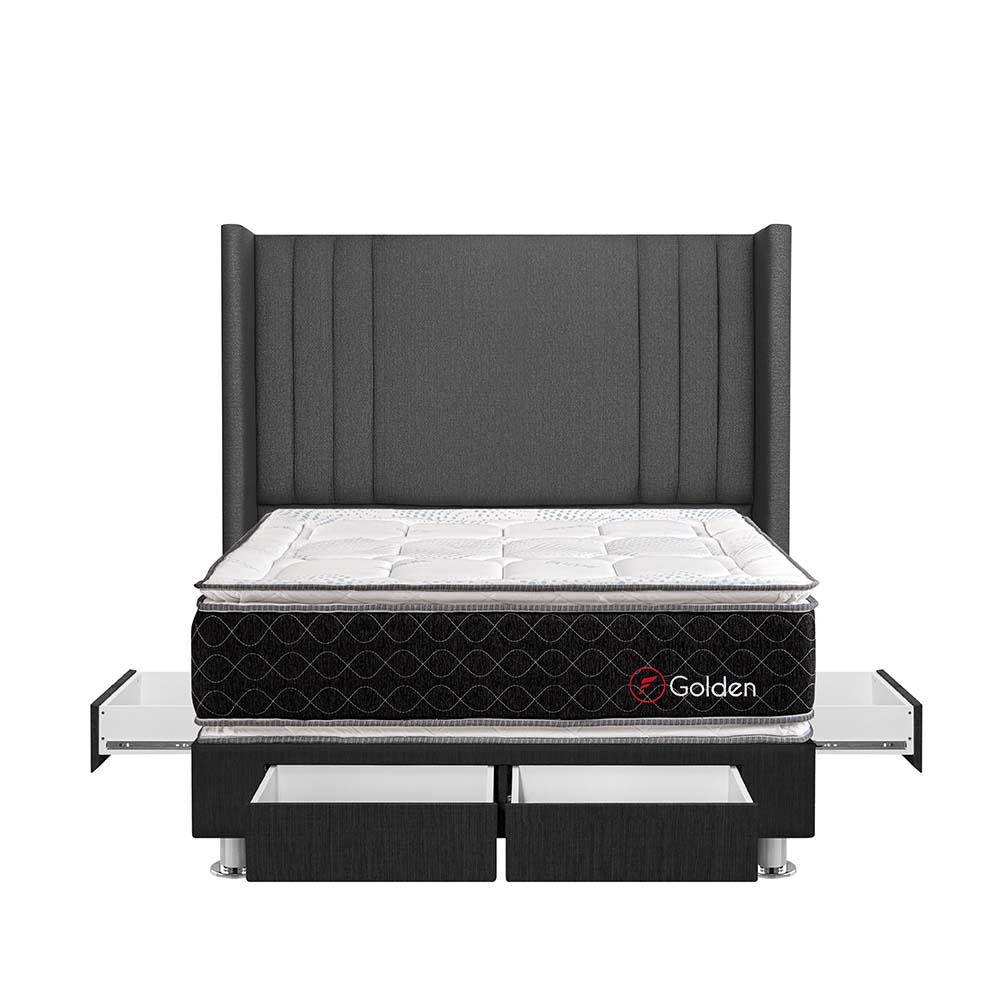 DORMITORIO AMERICANO FORLI GOLDEN KING 4 CAJONES GRIS - 1