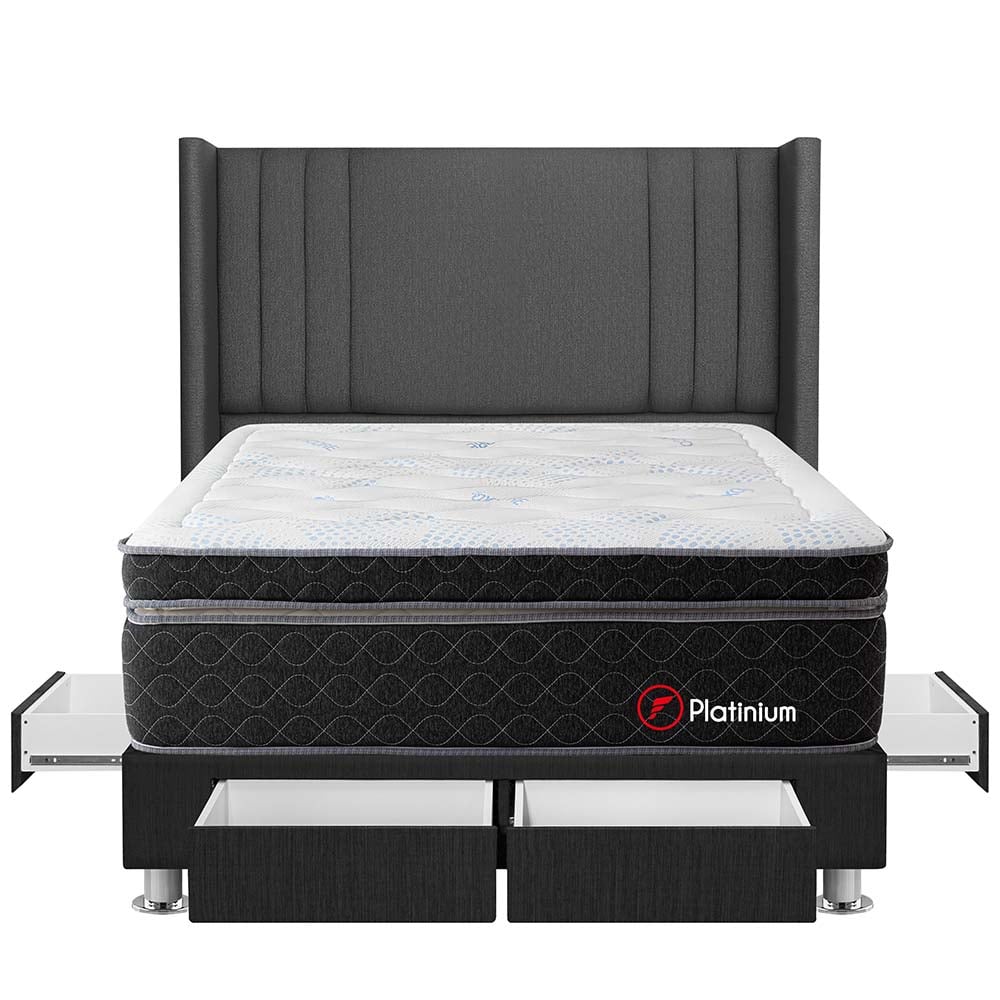 DORMITORIO AMERICANO FORLI PLATINIUM QUEEN 4 CAJONES GRIS - 1