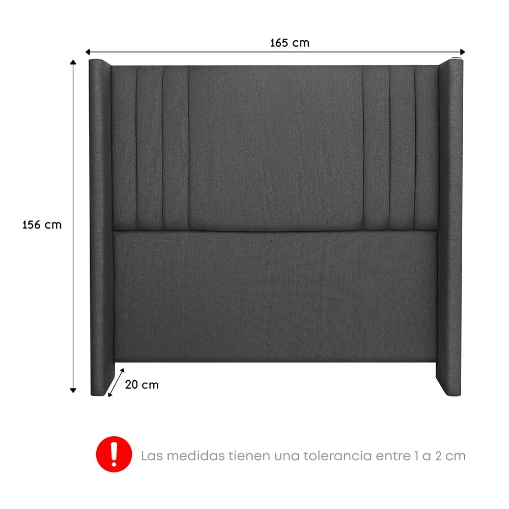 DORMITORIO AMERICANO FORLI PLATINIUM QUEEN 4 CAJONES GRIS - 7