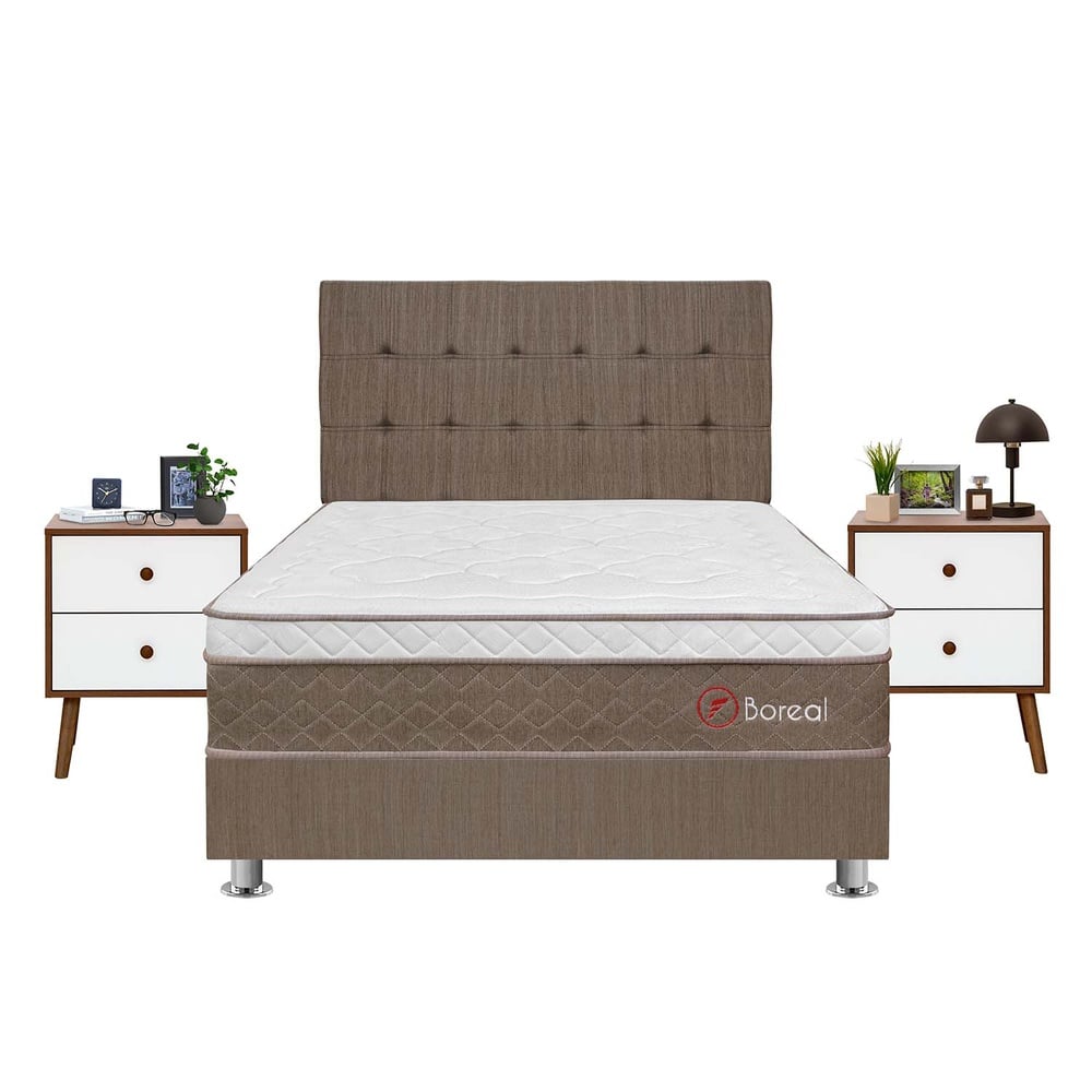 DORMITORIO AMERICANO FORLI BOREAL 2 PLAZAS + VELADOR - 1