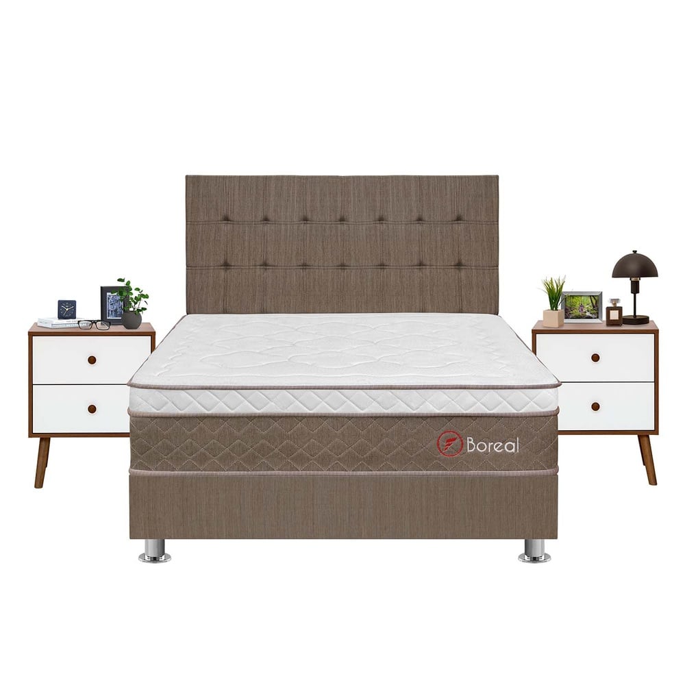 DORMITORIO AMERICANO FORLI BOREAL QUEEN SIZE + VELADOR - 1
