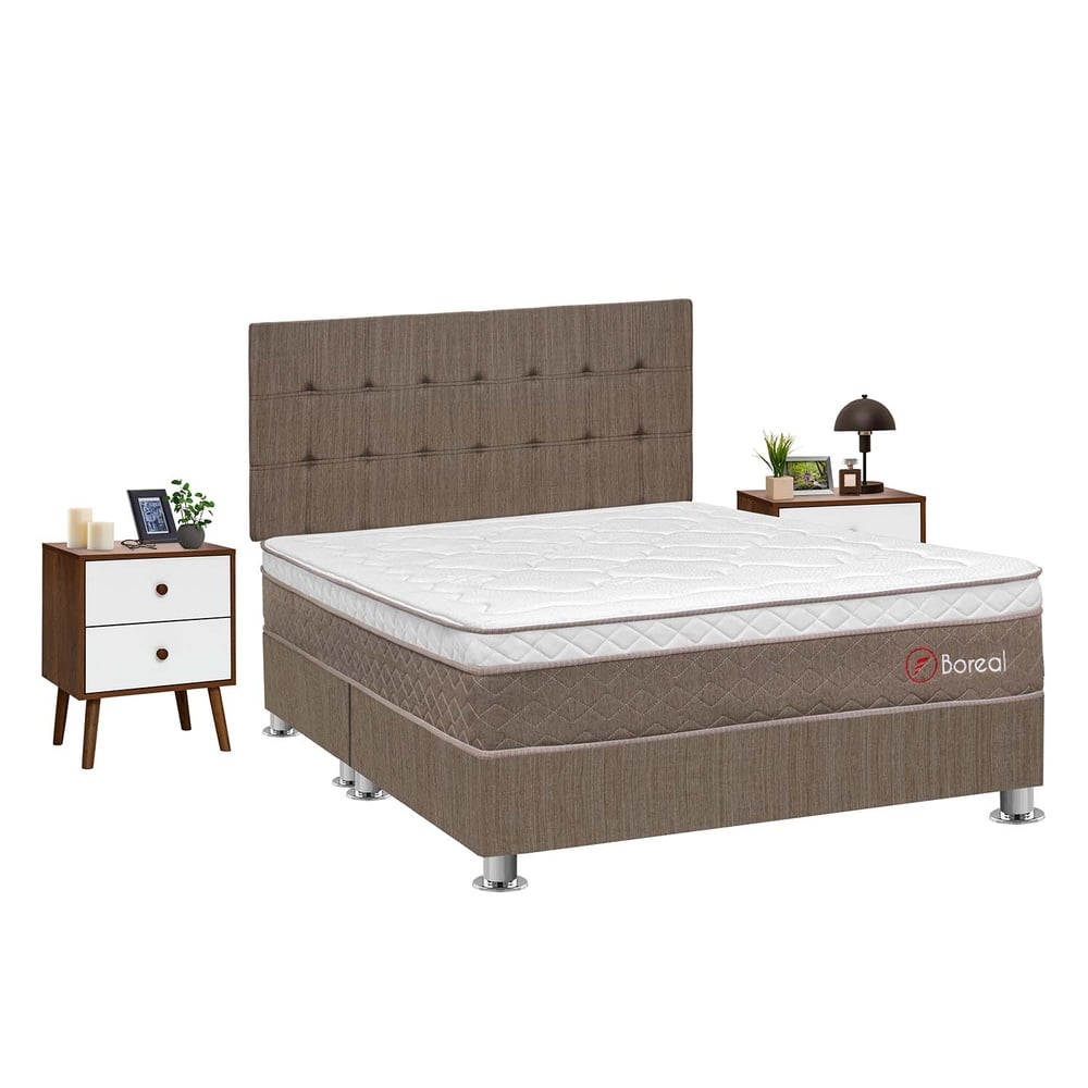 DORMITORIO AMERICANO FORLI BOREAL QUEEN SIZE + VELADOR - 2