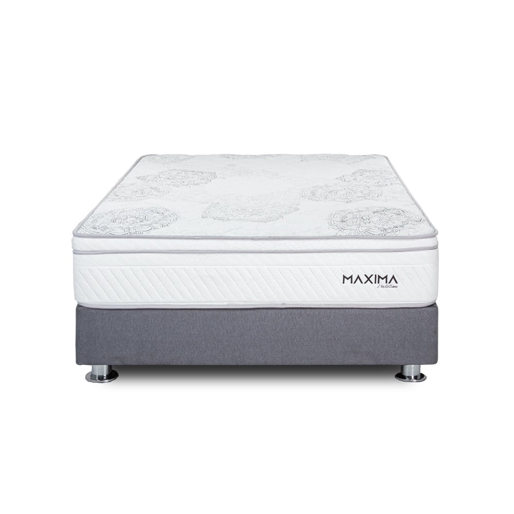 CAMA AMERICANA EL CISNE MAXIMA RESORTES 2 PLAZAS GRIS - 1