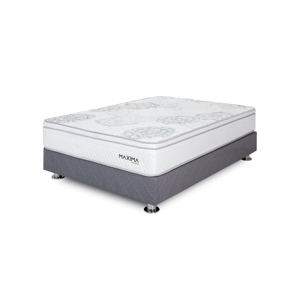 CAMA AMERICANA EL CISNE MAXIMA RESORTES 2 PLAZAS GRIS - 2