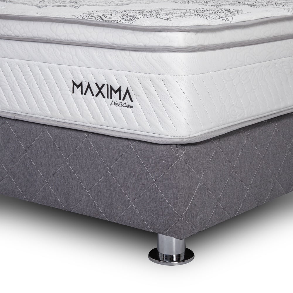 CAMA AMERICANA EL CISNE MAXIMA RESORTES 2 PLAZAS GRIS - 3