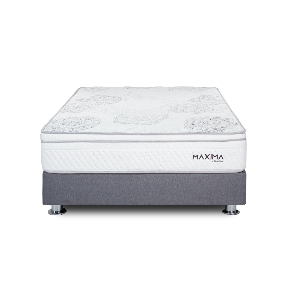 CAMA AMERICANA EL CISNE MAXIMA RESORTES QUEEN GRIS - 1
