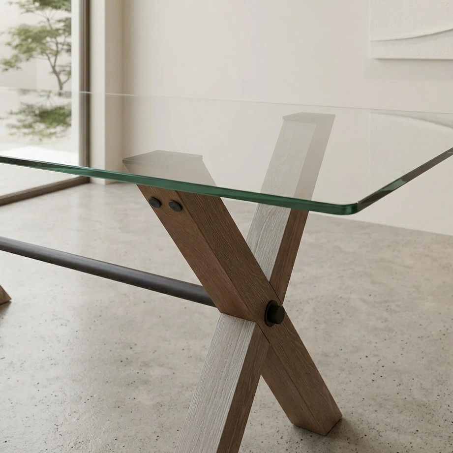 MESA DE COMEDOR MAISON LINETT CORSICA VIDRIO 180X90 CM - 2