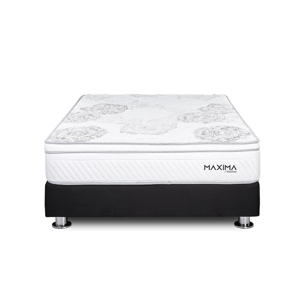 CAMA AMERICANA EL CISNE MAXIMA RESORTES 2 PLAZAS GRIS - 1