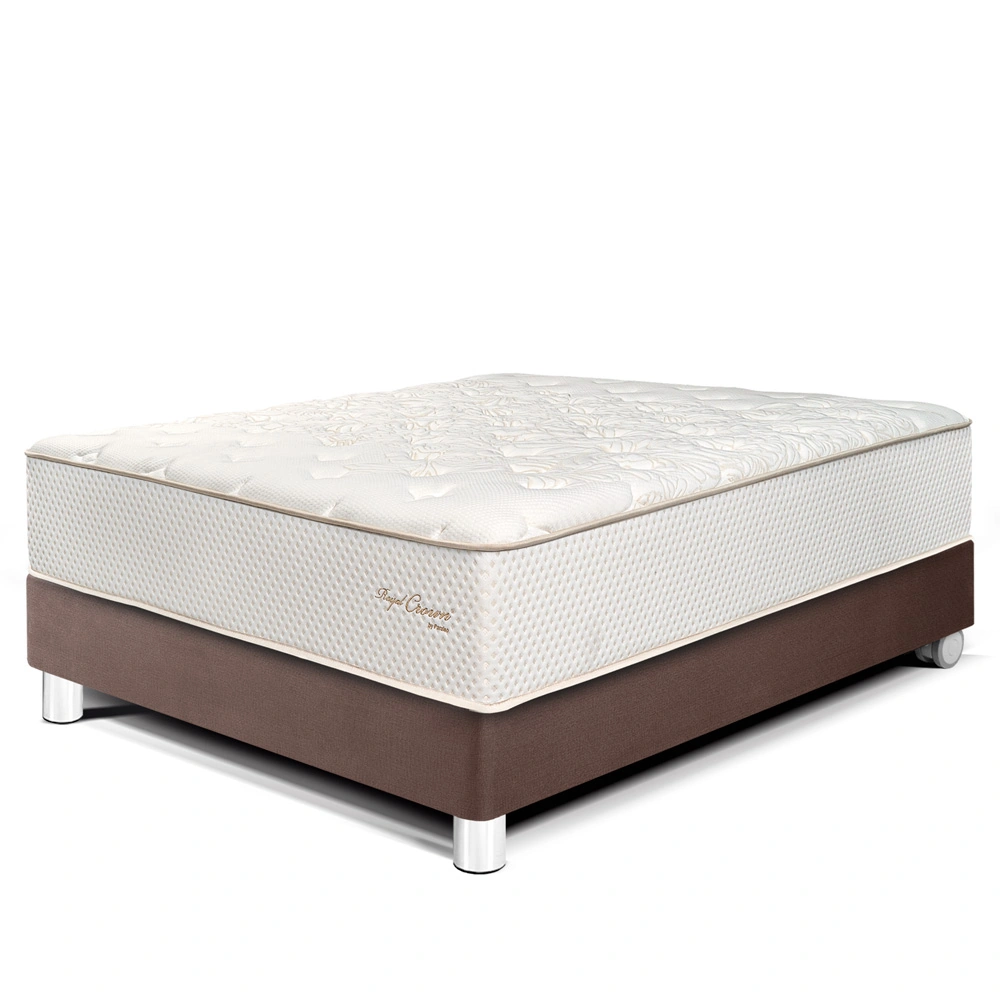 CAMA PARAÍSO ROYAL CROWN 2 PLAZAS CHOCOLATE + 2 ALMOHADAS VISCOELÁSTICAS - 1