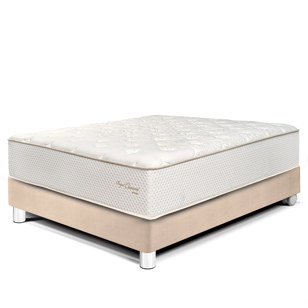 CAMA PARAÍSO ROYAL CROWN 2 PLAZAS CHAMPAGNE + 2 ALMOHADAS VISCOELÁSTICAS - 1