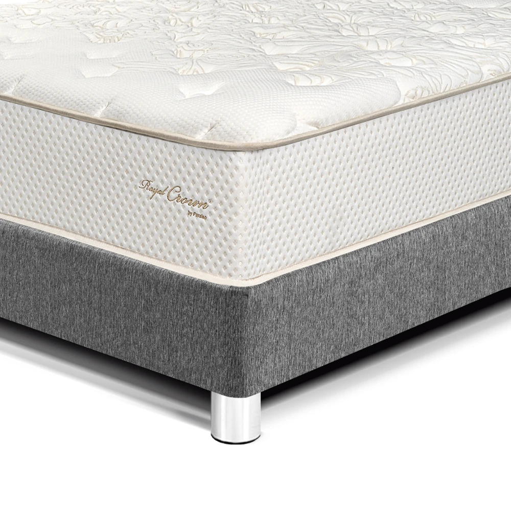 CAMA PARAÍSO ROYAL CROWN GRIS 2 PLAZAS GRIS + 2 ALMOHADAS VISCOELÁSTICAS - 2