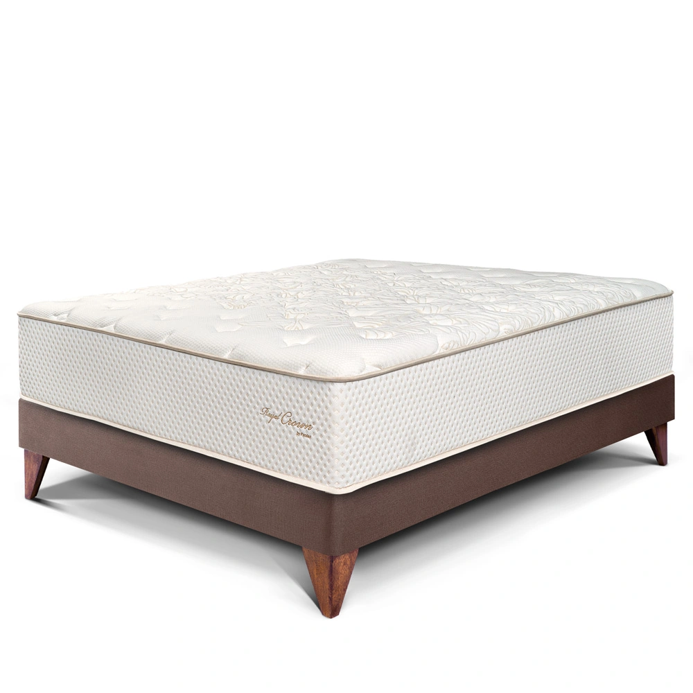 CAMA EUROPEA PARAÍSO ROYAL CROWN 1.5 PLAZAS CHOCOLATE + 1 ALMOHADA VISCOELÁSTICA - 1