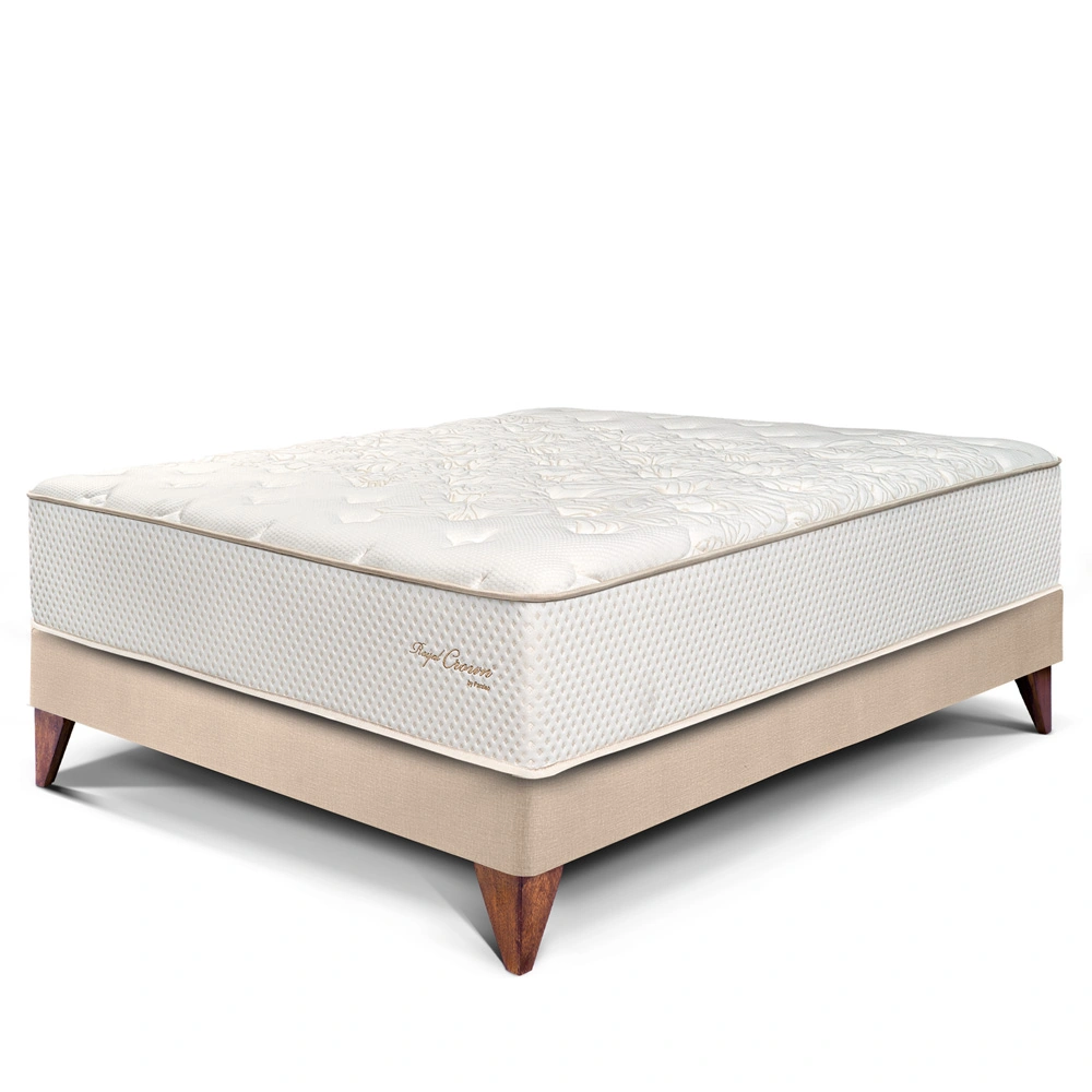 CAMA EUROPEA PARAÍSO ROYAL CROWN 2 PLAZAS CHAMPAGNE + 2 ALMOHADAS VISCOELÁSTICAS - 1