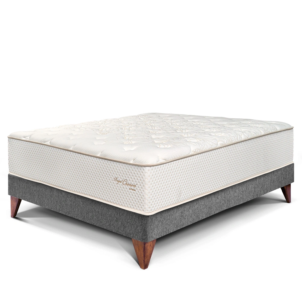 CAMA EUROPEA PARAÍSO ROYAL CROWN GRIS 2 PLAZAS GRIS + 2 ALMOHADAS VISCOELÁSTICAS - 1