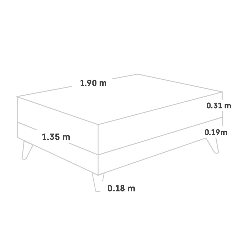 CAMA EUROPEA PARAÍSO ROYAL CROWN GRIS 2 PLAZAS GRIS + 2 ALMOHADAS VISCOELÁSTICAS - 5