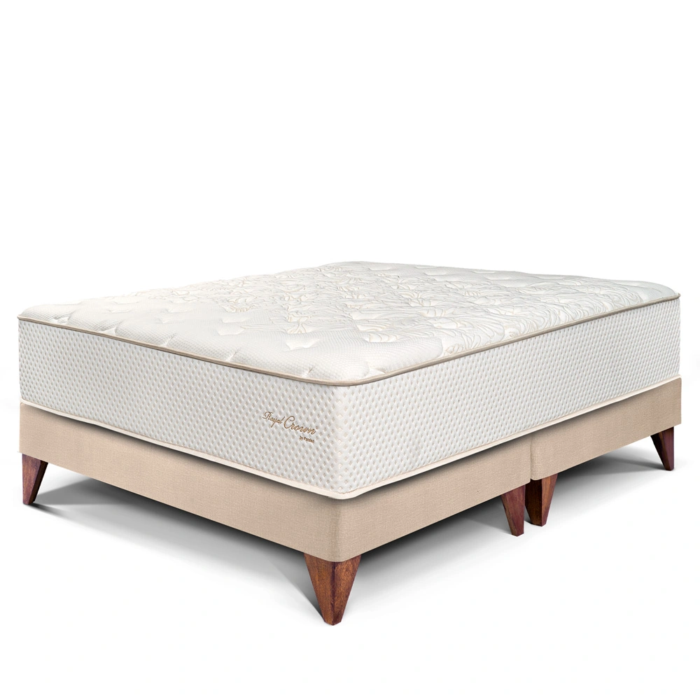 CAMA EUROPEA PARAÍSO ROYAL CROWN QUEEN CHAMPAGNE + 2 ALMOHADAS VISCOELÁSTICAS - 1