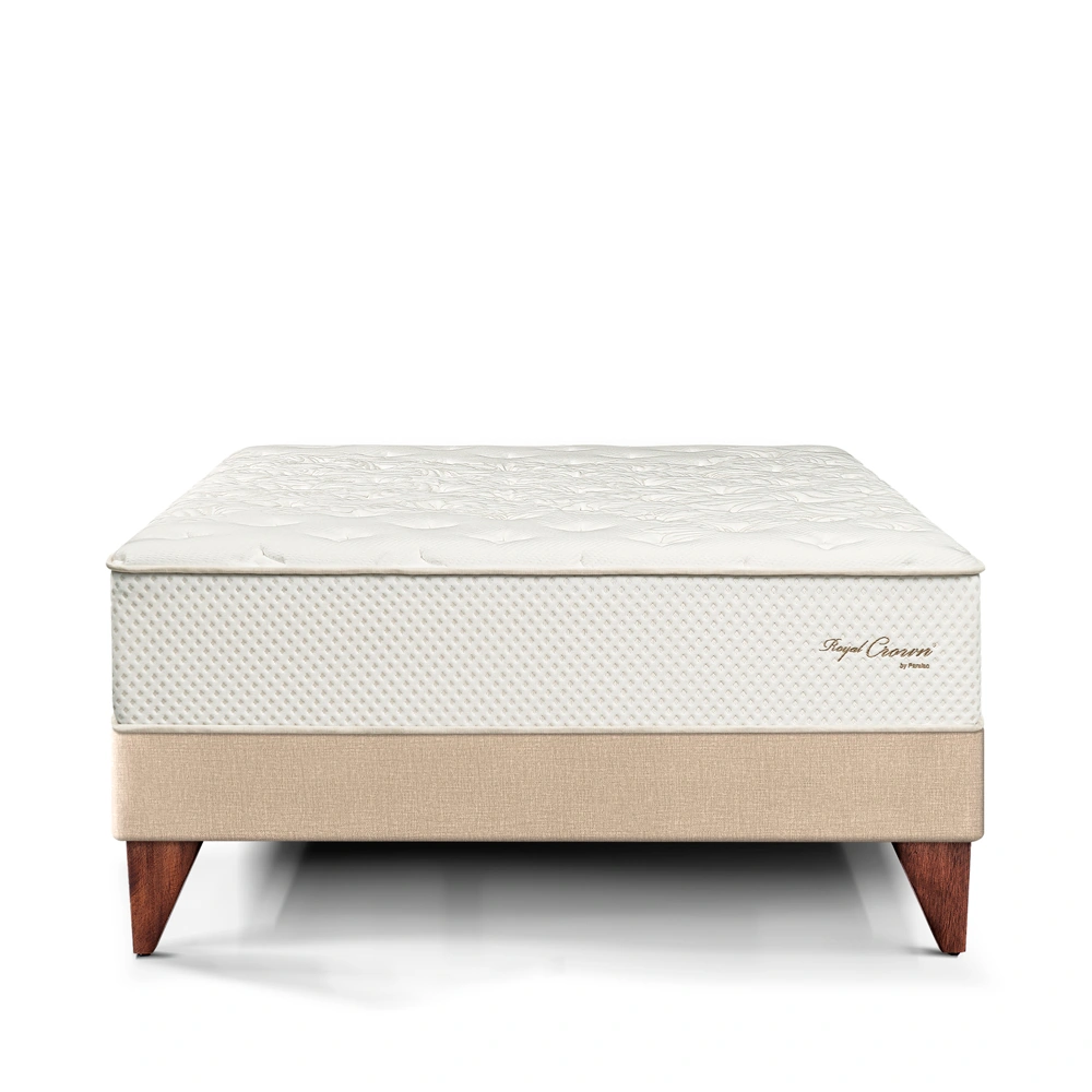 CAMA EUROPEA PARAÍSO ROYAL CROWN KING CHAMPAGNE + 2 ALMOHADAS VISCOELÁSTICAS - 3