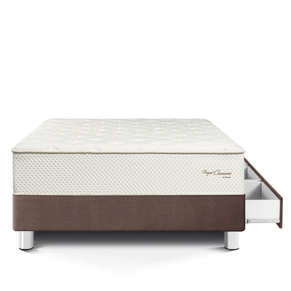 CAMA CON CAJONES PARAÍSO ROYAL CROWN 1.5 PLAZAS CHOCOLATE + 1 ALMOHADA VISCOELÁSTICA - 3