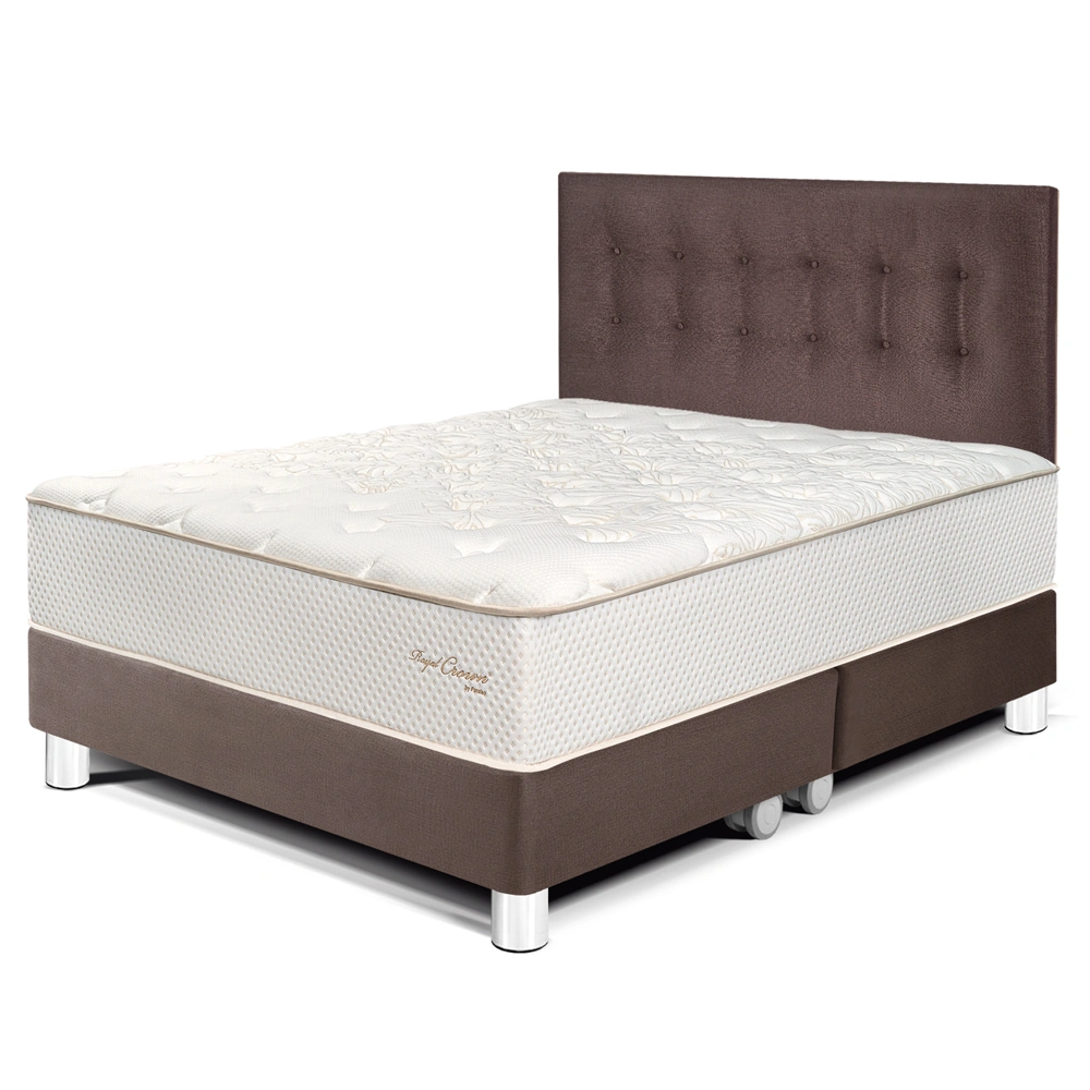 DORMITORIO PARAÍSO ROYAL CROWN QUEEN CHOCOLATE + 2 ALMOHADAS VISCOELÁSTICAS - 1