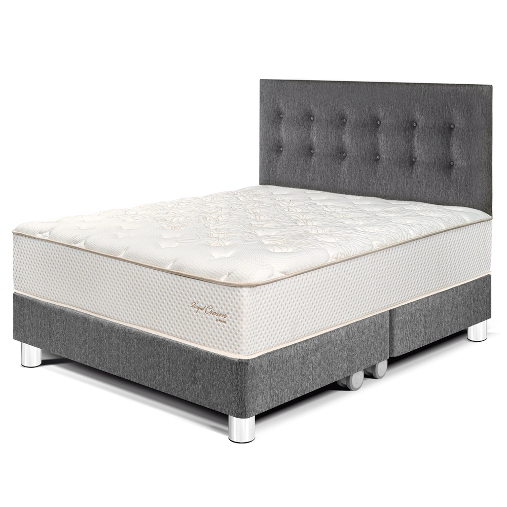 DORMITORIO PARAÍSO ROYAL CROWN QUEEN GRIS + 2 ALMOHADAS VISCOELÁSTICAS - 1